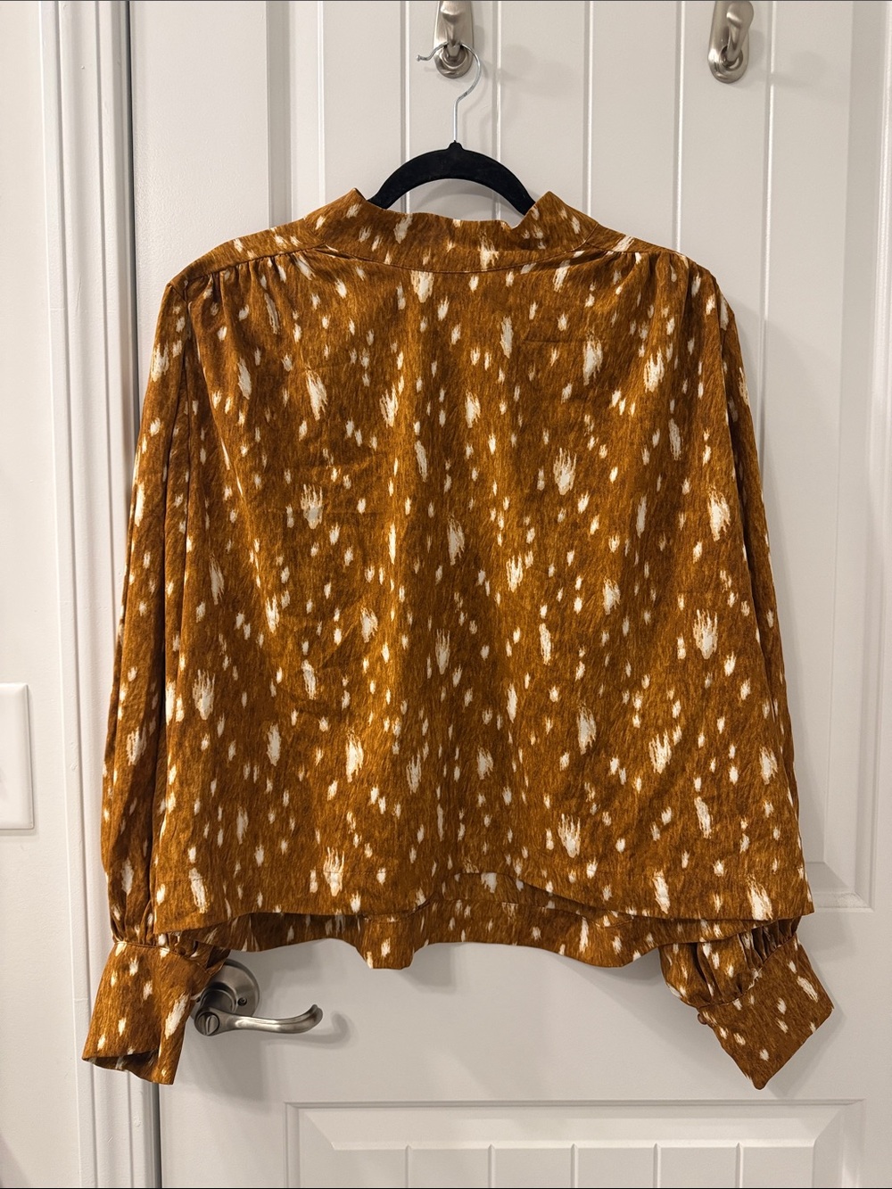 Apt. 9 XXL Rust Brown & White Speckled Button-Front Blouse